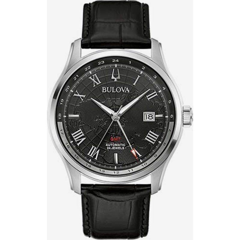 海外代购BULOVA/宝路华男士欧美腕表GMT双时区日历显示24钻机芯