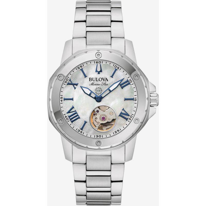 海外代购BULOVA/宝路华女士欧美腕表镂空视窗夜光指针自动机械