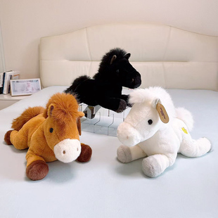 马上有钱仿真小马毛绒玩偶马年生肖吉祥物玩偶儿童玩具小马驹公仔