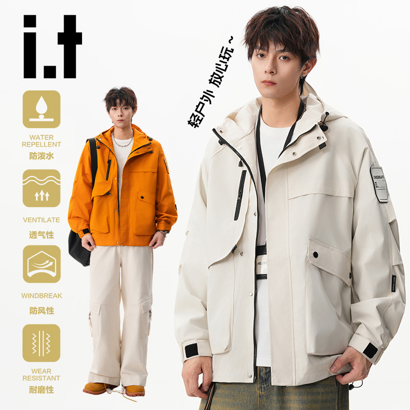 户外冲锋衣男工装防水潮牌夹克
