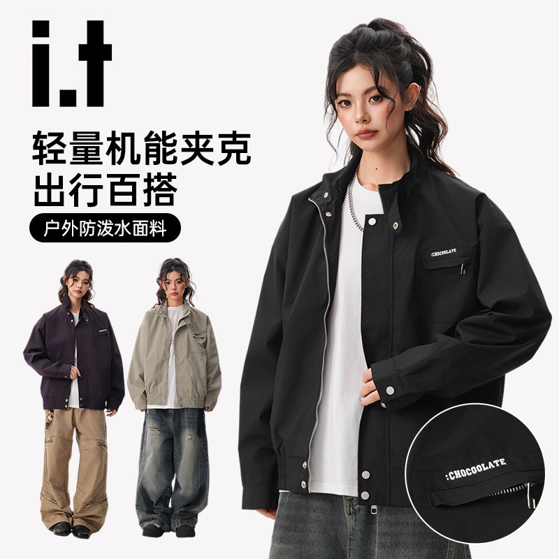 it:CHOCOOLATE工装美式机能男女款夹克复古外套短款休闲立领上衣