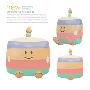 生日派对装饰布置拍照道具玩具汽球4D立体坐立蛋糕可爱INS风气球