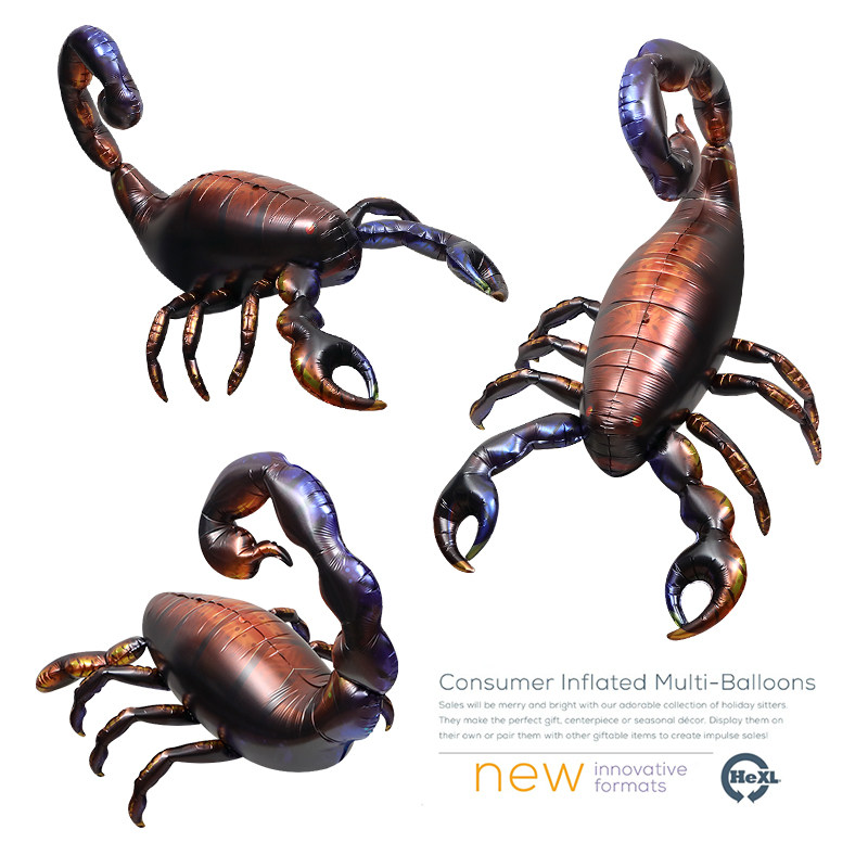 密室逃脱装饰派对道具拍照汽球4D立体超逼真蝎子超大铝膜恐怖气球