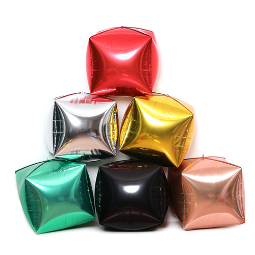立体方形纯色礼盒堆头铝膜气球