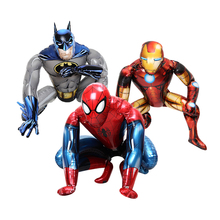 漫威电影系列卡通气球4D立体站立蜘蛛侠铝膜气球钢铁侠蝙蝠侠汽球
