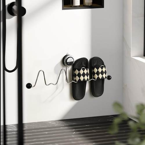 吸盘浴室拖鞋架免打孔壁挂式鞋架厕所卫生间沥水架子置物收纳神器