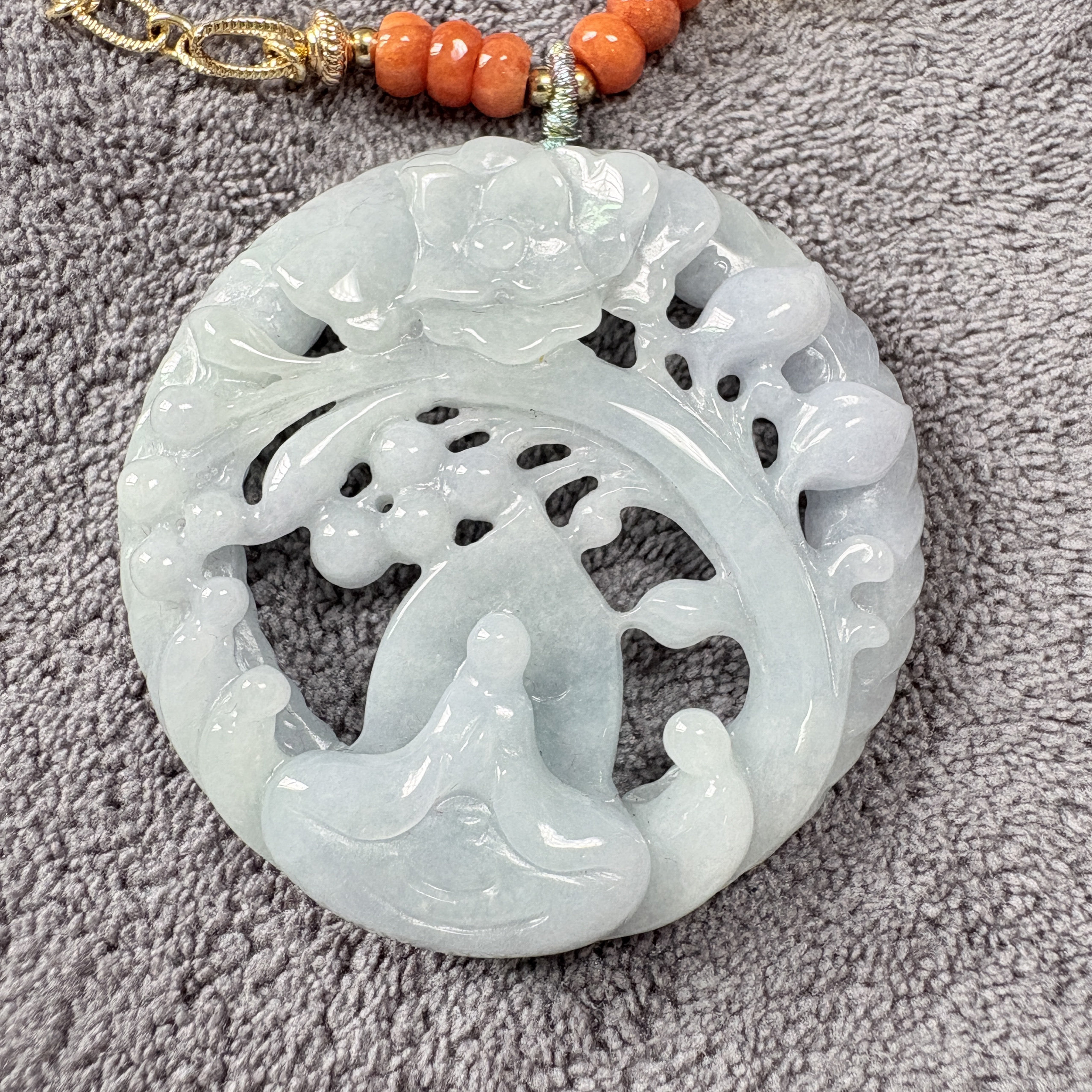 天然翡翠镂空雕花冰蓝紫吊坠挂件仿古明清玉佩玉坠颈饰玉石毛衣链