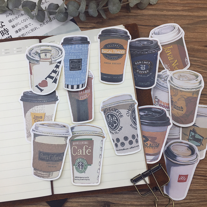 咖啡杯控手帐本贴纸满相册复古