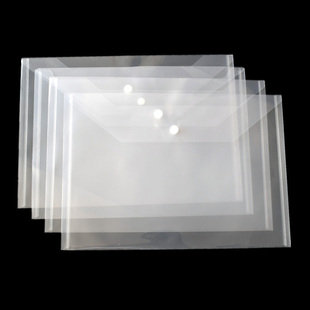 A4透明摁扣袋文件袋定制logo资料袋按扣A5档案袋PP塑料会议袋定做
