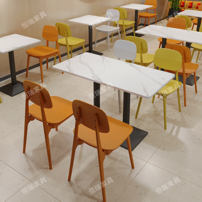 岩板餐桌商用餐饮店食堂桌椅组合