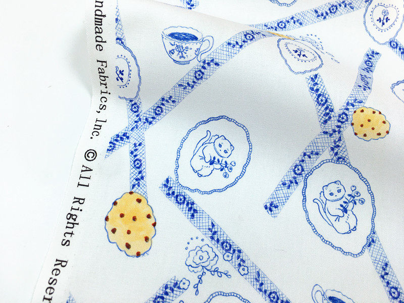 蓝色蕾丝花边猫咪饼干数码印花布 diy手工儿童连衣裙流沙包发圈怎么样,好用不?