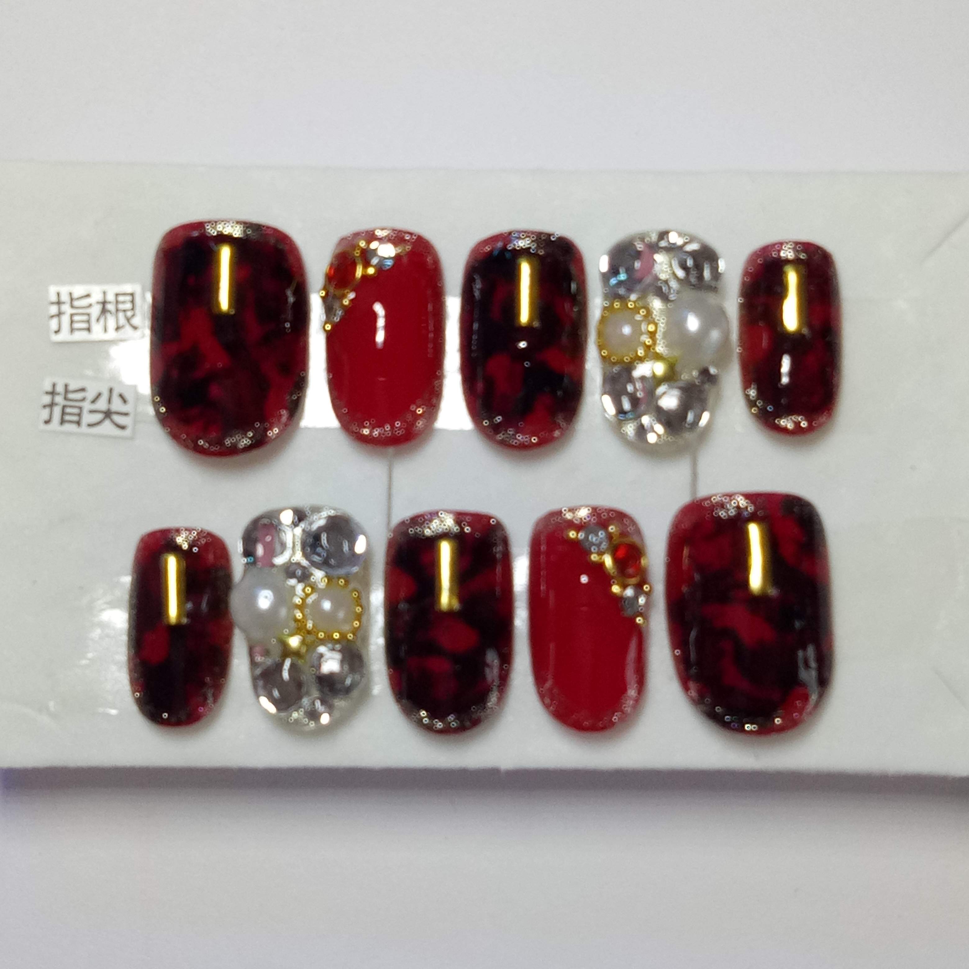 手工美甲穿戴甲成品晕染定做甲片