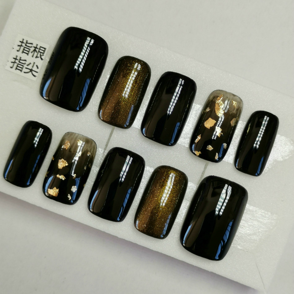 手工定制美甲穿戴甲美甲光疗暗黑