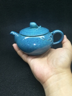 260cc 荆溪陶社 90年代末出口均釉紫砂壶 胎体为早期段泥 容量