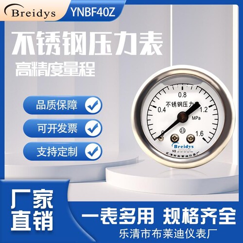 YNBF40Z不锈钢耐震压力表