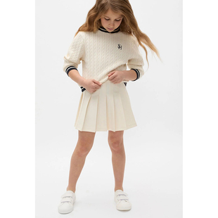 澳S 女儿童春夏百褶裙半身裙百搭女孩子短裙粘胶混纺伞裙 ED淳源