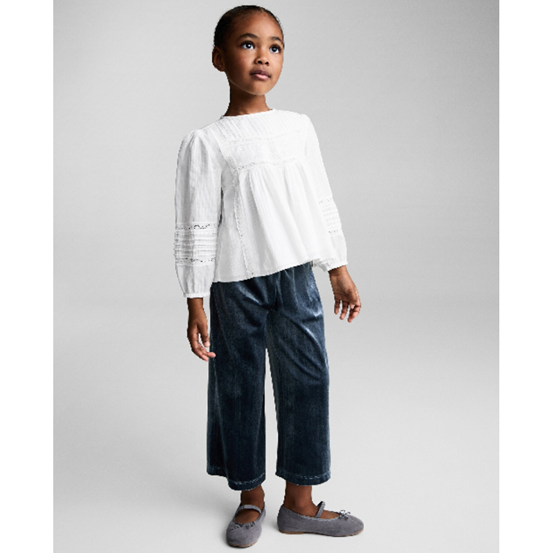 西班牙水果家原尾 女儿童春秋丝绒裤宽松萝卜裤女宝宝休闲九分裤