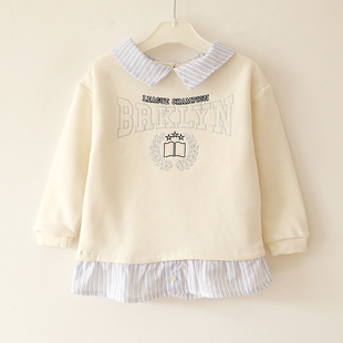 法国ORCH*原尾女童春秋绒棉卫衣撞色拼学院风上衣女孩子休闲外套