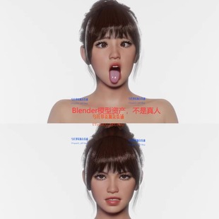 blender写实逼真女孩3D模型女生建模C4D绑定女性fbx人物maya角色