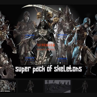 UE5虚幻 pack of skeletons 骷髅兵亡灵.士兵.战士角色3D模型