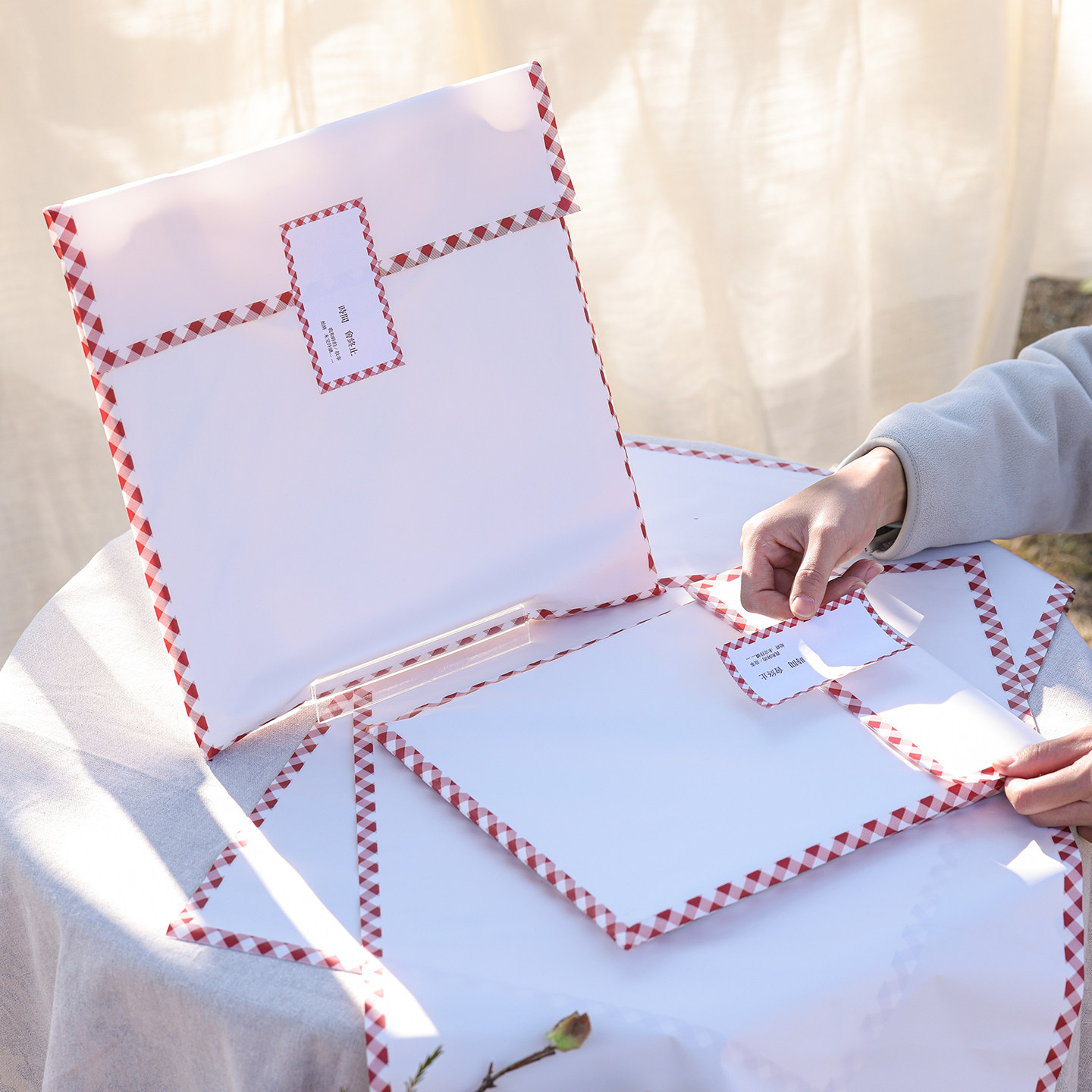 田园风磨砂塑料包装袋衣服内包装袋防尘防水平口袋定制logo礼品袋