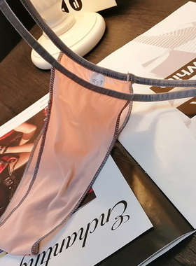 诱惑女生T裤超滑冰丝日系相扑对对碰一片式设计 骚女丁字内裤性感