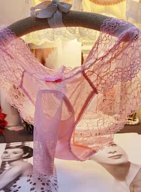 个性男士开口JJ大象鼻U凸三角内裤性感透明蕾丝超薄囊袋男生裤衩