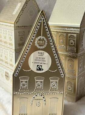2025款英国原装正品玛莎M&S圣诞LED发光茶屋40袋红茶新年送礼物