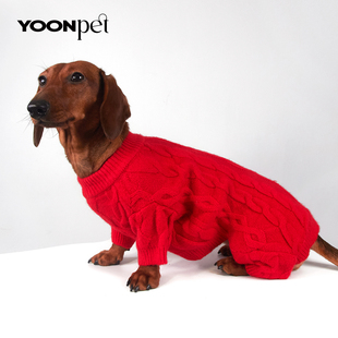 秋冬新款宠物针织保暖四脚毛衣狗狗中小型腊肠雪耐瑞比熊博美柯基