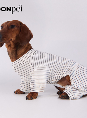 狗狗猫咪宠物衣服春夏薄款条纹居家服腊肠比熊博美约克夏幼小型犬
