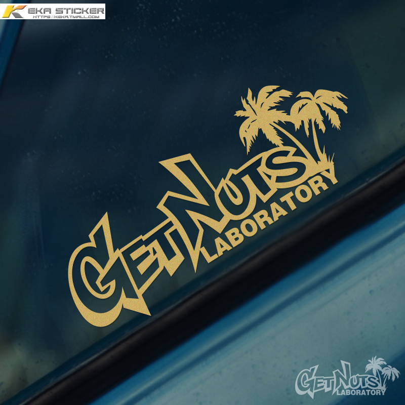 文字Get Nuts椰子树汽车贴纸车身保险杠划痕遮挡装饰车贴防水拉花
