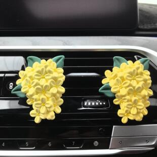 桂花汽车空调出风口香薰香水扩香石车内装 饰用品摆件汽车车载香薰