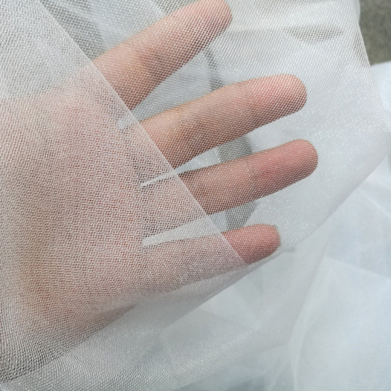 闪光美国网网纱柔软细腻加密软纱布料婚纱半身裙diy透明 珠光面料