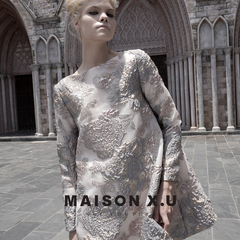 欧洲料MAISONX.U法式高定连衣裙