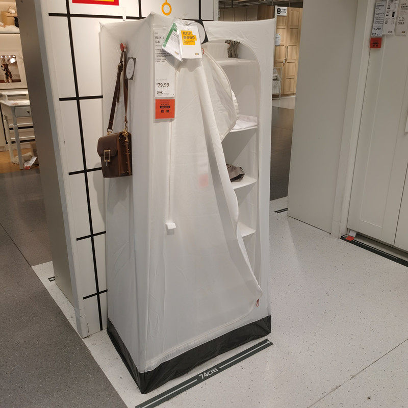 ikea济南宜家简易衣柜小衣柜收纳简约乌库衣柜成人支架结构打工柜