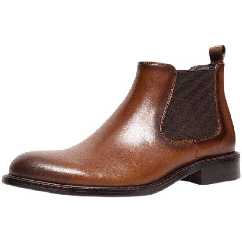 ITALY VINTAGE HANDMADE ENGLISH LEATHER BOOTS HIGH TOP MENS BUSINESS DRESS SHOES GENUINE LEATHER CHELSEA BOOTS MENS ANKLE BOOTS
