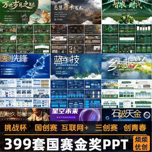 创新创业大赛PPT模板三创赛大创青春互联网加挑战杯大挑小挑双创