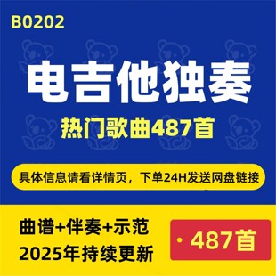 曲谱 solo独奏 示范 伴奏 网盘发送 487首经典 PDF电子版 电吉他谱
