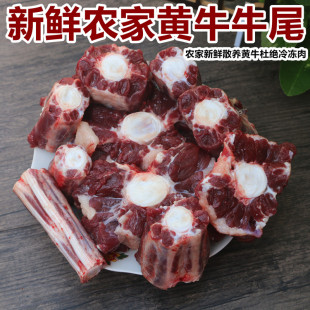 牛尾 新鲜 黄牛尾 5斤包邮,正宗农家放养土黄牛肉 牛尾巴 牛尾骨