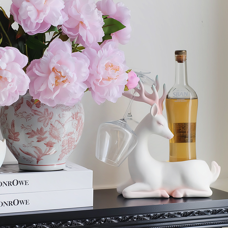 米子家居创意麋鹿红酒杯架子轻奢高档酒柜客厅简约餐桌装饰品摆件