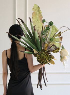 米子家居大型花束高级仿生别墅装饰品假花仿真花摆设高档花艺摆件