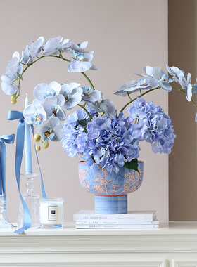 新年布置青花瓷花瓶宋代美学摆件客厅插花餐桌高级感古陶瓷大花盆