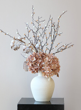 米子家居仿真花高级感逼真高档餐桌摆件适合客厅放的干花假花花束