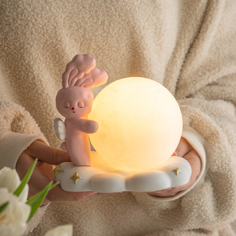 泡芙兔小夜灯卧室床头柜家居装饰摆件生日礼品结婚中秋情人节礼物,家居饰品,装饰摆件,淘宝优惠券,粉丝福利购,淘宝优惠卷