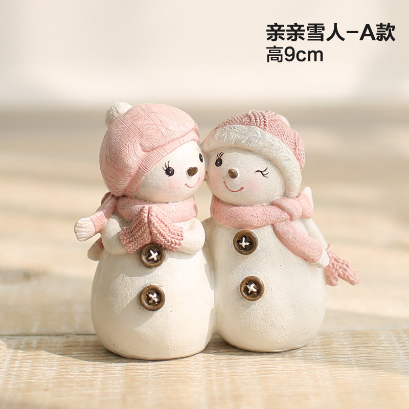 米子家居 欧式暖心可爱树脂装饰工艺品客厅摆设 结婚礼物雪人摆件