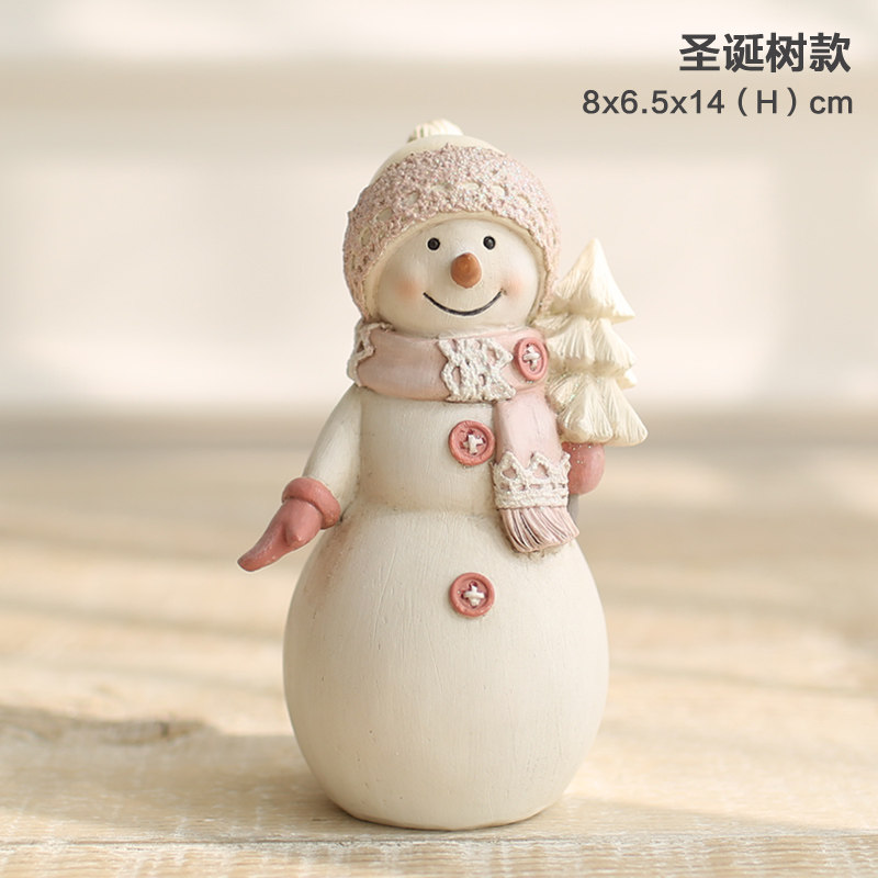 米子家居 欧式暖心可爱树脂装饰工艺品客厅摆设 结婚礼物雪人摆件