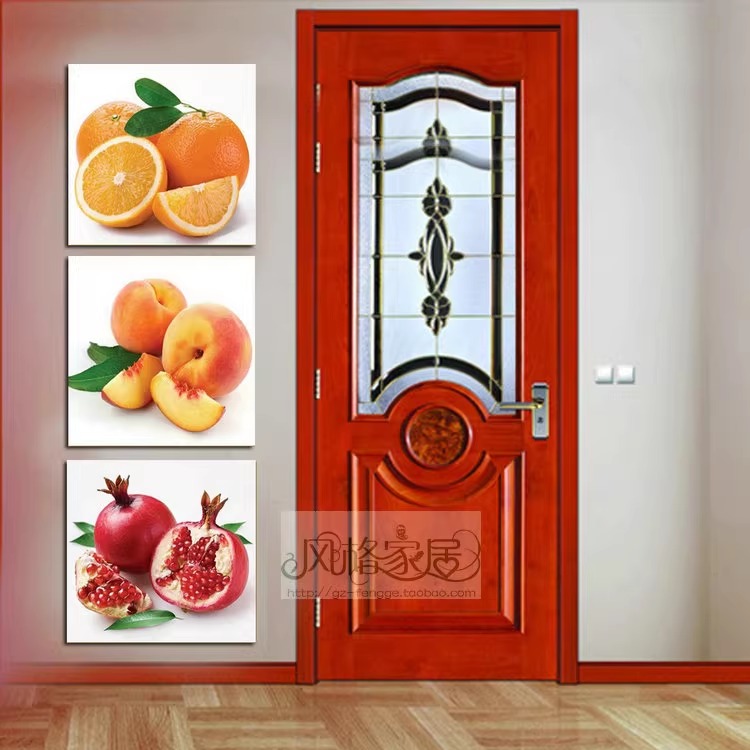 餐厅现代水果壁画石榴橙子桃子装饰画玄关墙画事事如意背景无框画图片