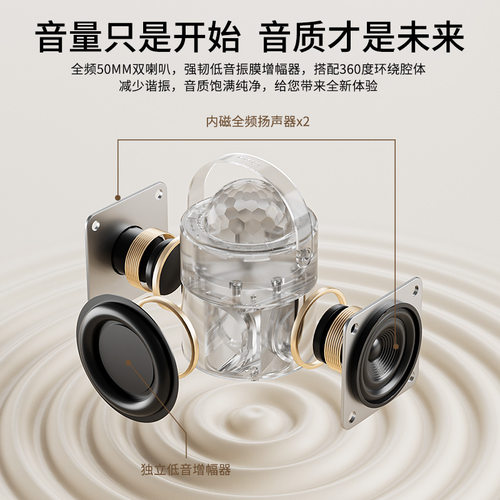 唱歌话筒音响一体户外k歌家用音响便携式蓝牙音箱自带氛围灯