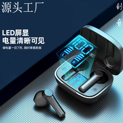 新款跨境LB-8线蓝牙耳机 双耳5.0触摸立体声数显充other/其他 无