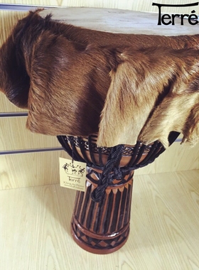 Terre非洲鼓进口整木雕刻13寸山羊皮丽江手鼓金贝鼓Djembe德国